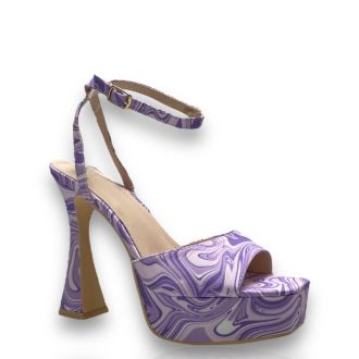 Γυναικεία μωβ πέδιλα με λεπτό τακούνι PURPLE 706550