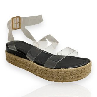 Γυναικείες πλατφόρμες με διαφάνεια BLACK 711386