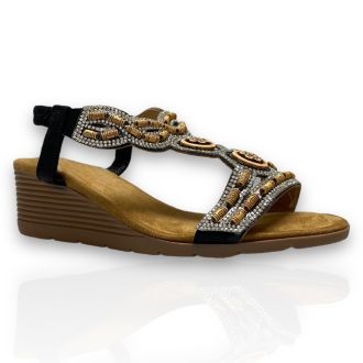 Γυναικείες πλατφόρμες σε μαύρο χρώμα BLACK 716718