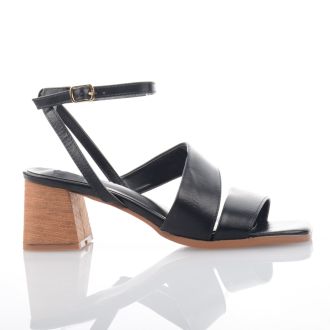 Γυναικεία πέδιλα με ιδιαίτερο τακούνι NERO 718525