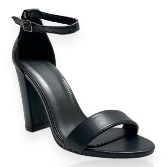 Γυναικεία μαύρα πέδιλα με μπαρέτα BLACK 719232