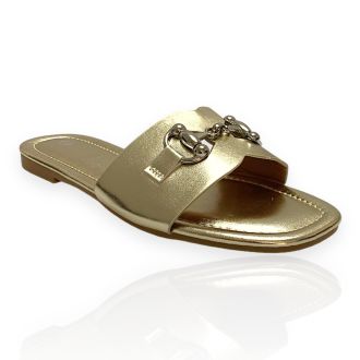Γυναικεία χρυσά  flat σανδάλια GOLD 720226