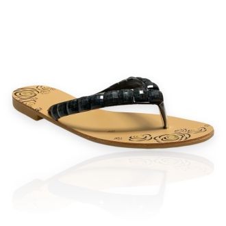 Γυναικεία flat σανδάλια σε μα΄υρο χρώμα BLACK 722162