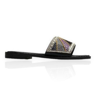 ΓΥΝΑΙΚΕΙΑ FLATFORMS ΣΕ ΜΑΥΡΟ ΧΡΩΜΑ ΜΕ ΧΑΝΤΡΕΣ  723602